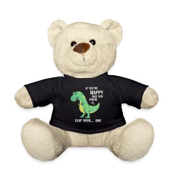 Dinosaur T-Rex Dino Tyrannosaurus saying humor - Teddy Bear - black - Front