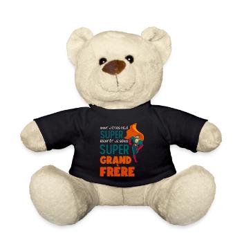 Avant J étais Déjà Super Bientôt Super Grand Frère - Nounours - noir - Devant