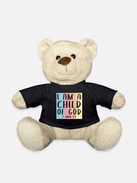 Christian christian bible god gift believer - Teddy Bear - black