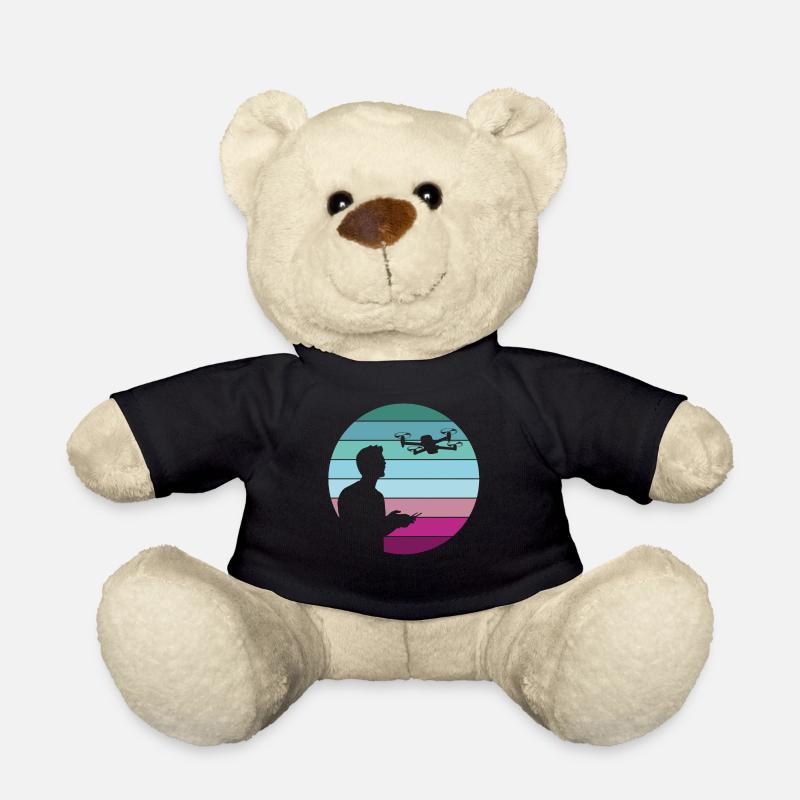Drohne Pilot Quadrocopter Geschenk Retro Vintage - Teddy - Schwarz