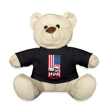 Motorhome USA Flag RV 4th of July Gift - Teddy Bear - black - Front