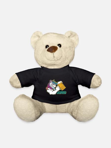 Einhorn Es eskaliert eh - Teddy - Schwarz