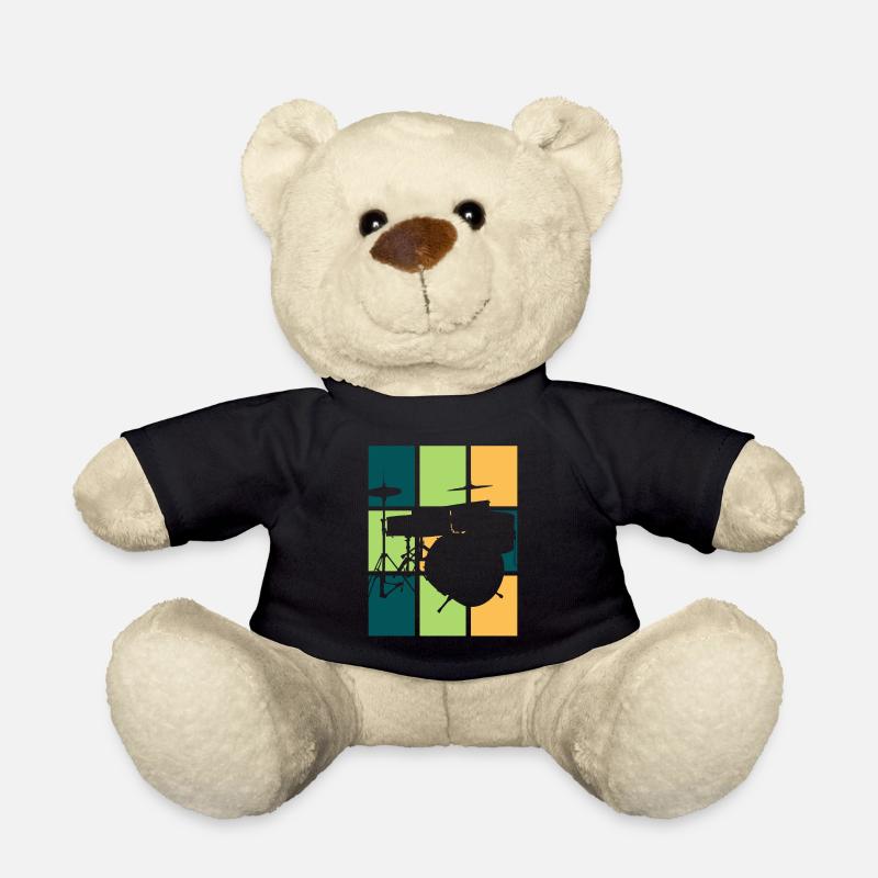 Cadeau de batterie rétro batteur - Nounours - noir