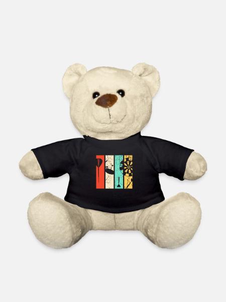 Geschenke für Dart Spieler mit Darts Motiv, - Teddy - Schwarz