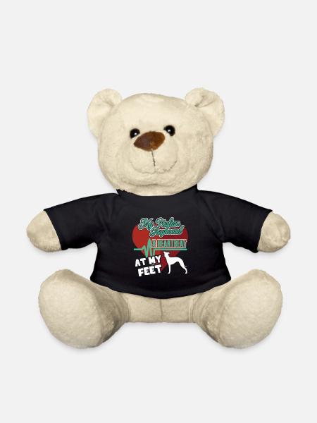 My Italian Greyhound A Heartbeat At My Feet Tee - Teddy Bear - black