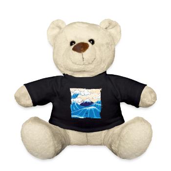 Japanische große Welle Japan - Teddy - Schwarz - Vorne