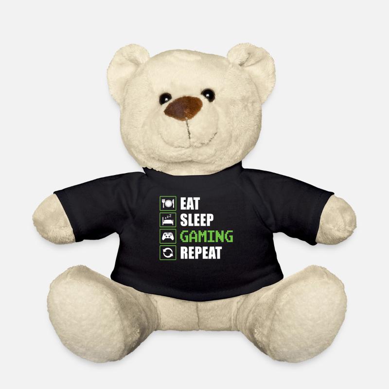 EAT SLEEP GAMING REPEAT - Teddy - Schwarz