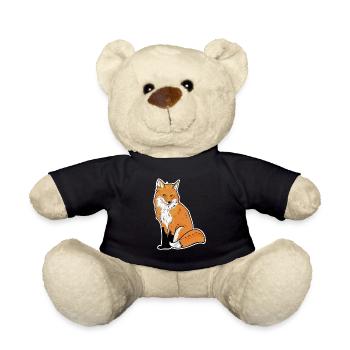 Illustration de renard - Nounours - noir - Devant