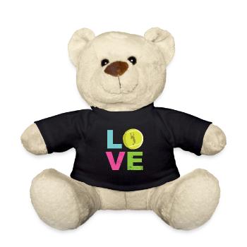 Joueur de cadeau de fille mignonne de tennis drôle de tennis d'amour - Nounours - noir - Devant