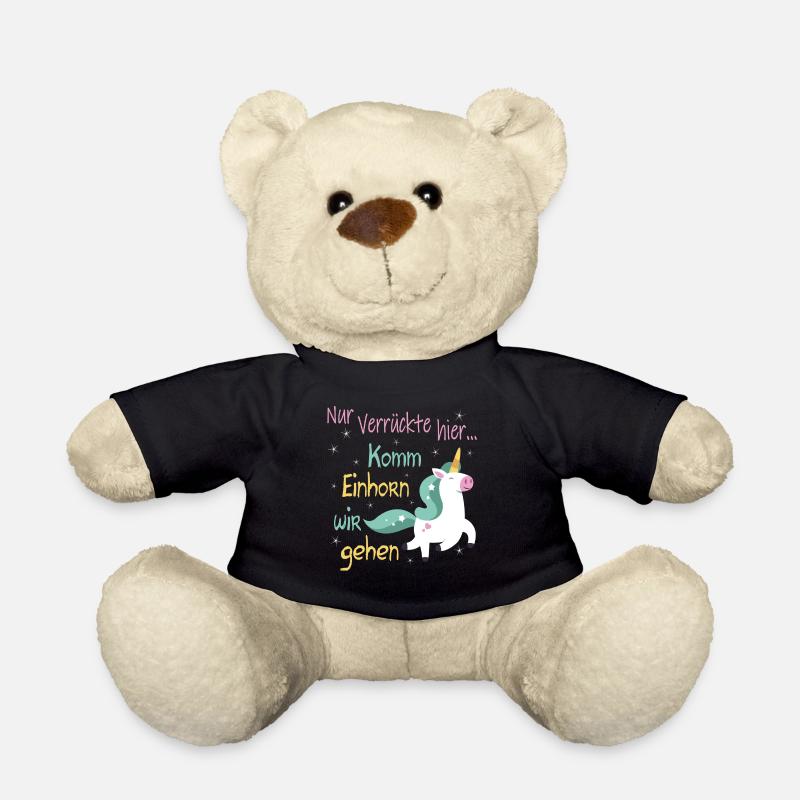 Komm Einhorn wir gehen magical cute unicorn gift - Teddy - Schwarz