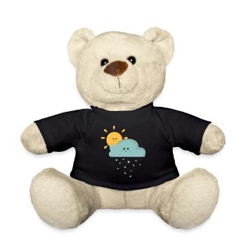 Spring spring flowers sun rain - Teddy Bear - black - Front