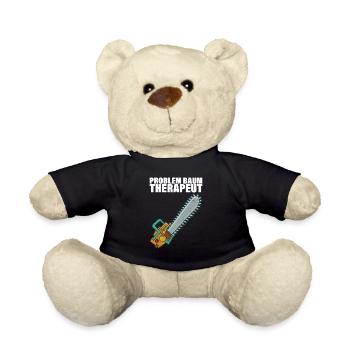 Waldarbeiter Holzarbeit Förster Fichten Geschenk - Teddy - Schwarz - Vorne