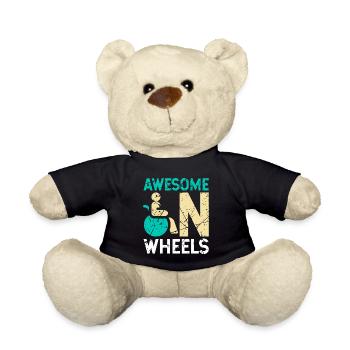 Humour en fauteuil roulant handicap handicap - Nounours - noir - Devant