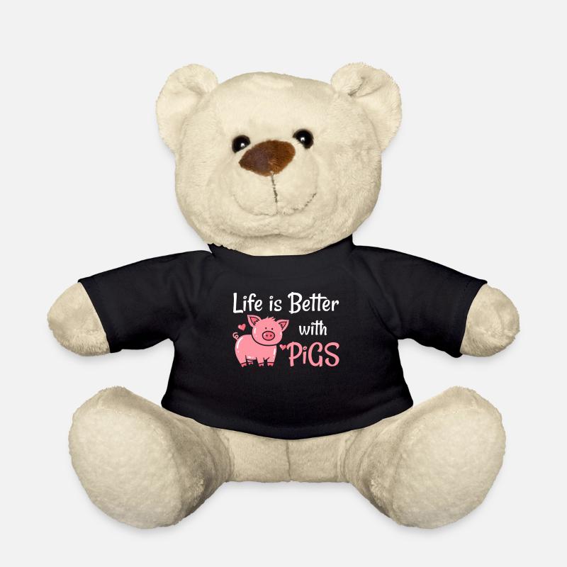 Schwein Ferkel - Teddy - Schwarz