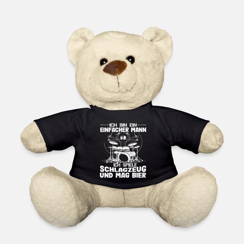 Lustiger Drummer Schlagzeuger Spruch Geschenk Drum - Teddy - Schwarz