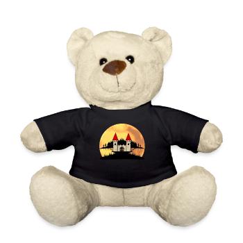Middle ages castle fortress nature fantasy - Teddy Bear - black - Front