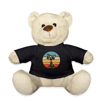 Böse Freche Katze Katzen Kätzchen Retro vintage - Teddy - Schwarz - Vorne