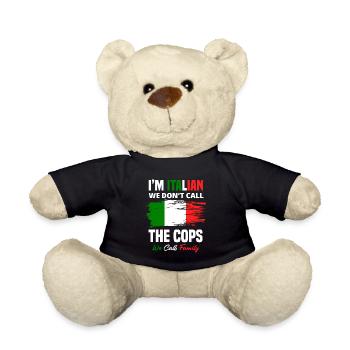 Italy Italian flag family gift - Teddy Bear - black - Front