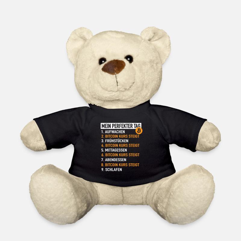 Bitcoin My Perfect Day - Bitcoin Price Rises - Teddy Bear - black