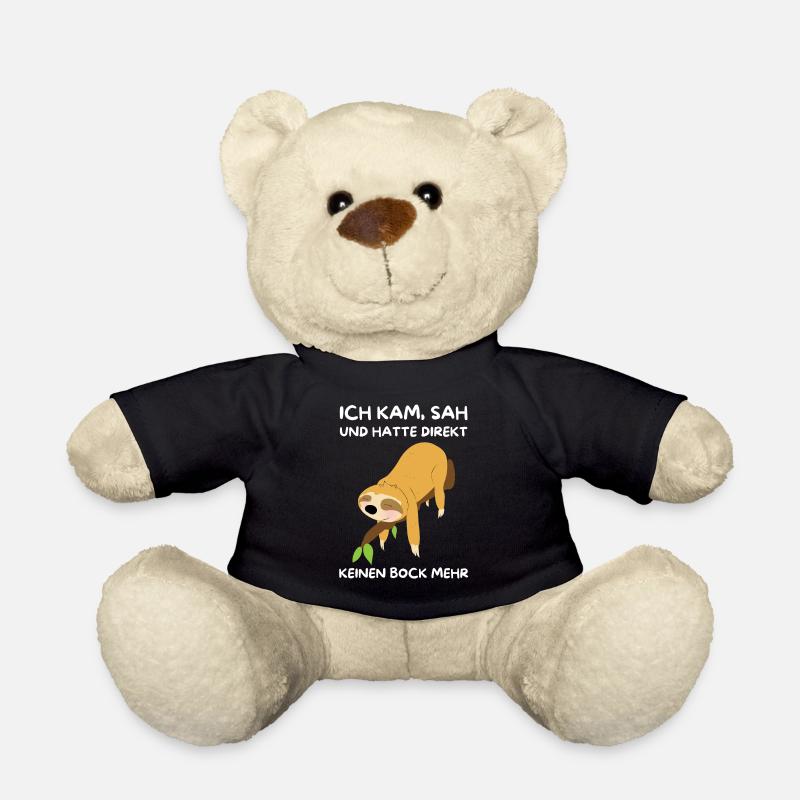 Faultier kein Bock mehr Morgenmuffel Langschläfer - Teddy - Schwarz