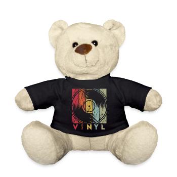 Vinyl retro old school used look vinyl record - Teddy Bear - black - Front