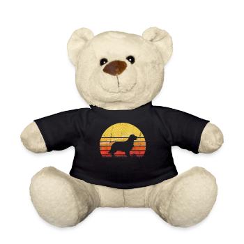 Silhouette de golden retriever rétro vintage - Nounours - noir - Devant