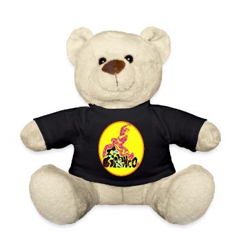 Flamenco Floral Dancer and Word - Teddy Bear - black - Front