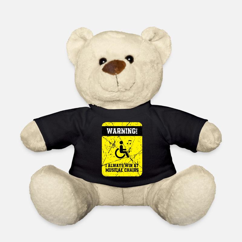 Lustiger Rollstuhl Spruch Rollstuhlfahrer - Teddy - Schwarz