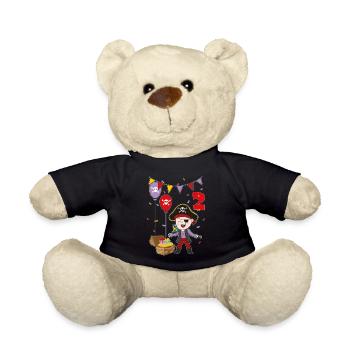 Cadeau amusant pour enfants d'anniversaire de pirate de 2 ans - Nounours - noir - Devant
