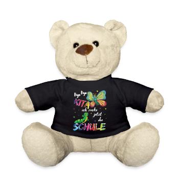 Schule, Kindergarten Schmetterling & Raupe+ Sterne - Teddy - Schwarz - Vorne