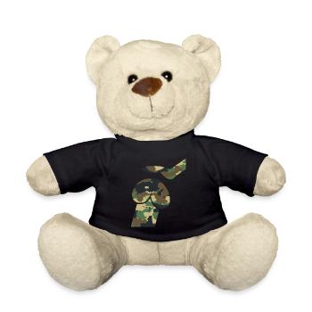Dirty Mind Dog Dick - Camouflage Penis - Teddy Bear - black - Front