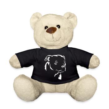 Staffordshire Bull Terrier head "Black Edition" - Teddy Bear - black - Front