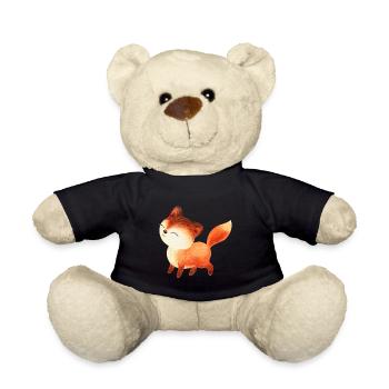 Fuchs Füchse Foxy Waldtier niedlich Rotfuchs süß - Teddy - Schwarz - Vorne