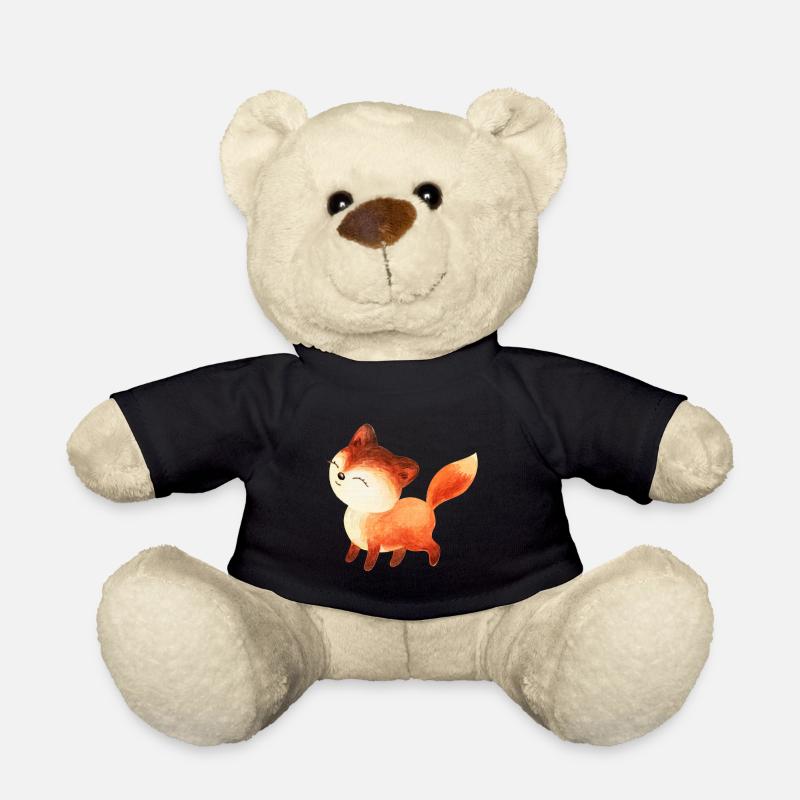Fuchs Füchse Foxy Waldtier niedlich Rotfuchs süß - Teddy - Schwarz