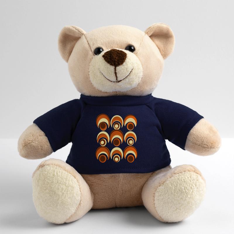 60s 70s Retro Pattern Circle Style Pattern Teddy Bear