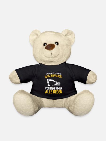 Baggerfahrer Geschenk Lustiger Spruch Bagger - Teddy - Schwarz