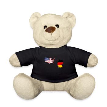 Germany and USA Pride Love Dual Citizen - Teddy Bear - black - Front