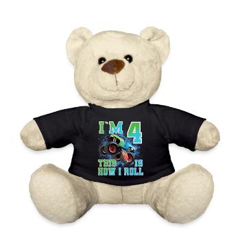 4 Years Monster Truck - Teddy Bear - black - Front