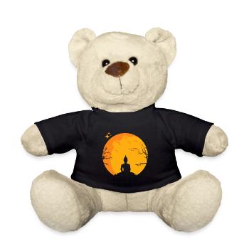 Buddha Buddhist Meditation Yoga Geschenk - Teddy - Schwarz - Vorne