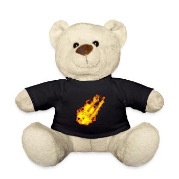 Violin On Fire Music Violin Lover Gift Idea - Teddy Bear - black - Front