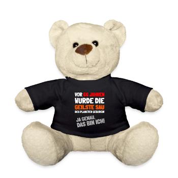 Die schöne Überraschung zum 66. Geburtstag - Teddy - Schwarz - Vorne