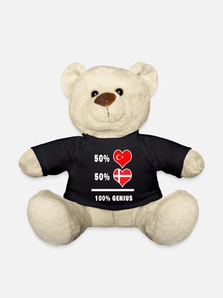 Dänemark und Türkei genial / Geschenk - Teddy - Schwarz