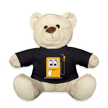 Cartoon Face Petrol Station - Teddy Bear - black - Front