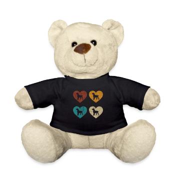 Deutsch Drahthaar Vintage Herz Drahthaar Geschenk - Teddy - Schwarz - Vorne