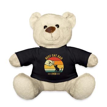 Best Cat Dad Dad Cats Gift - Teddy Bear - black - Front