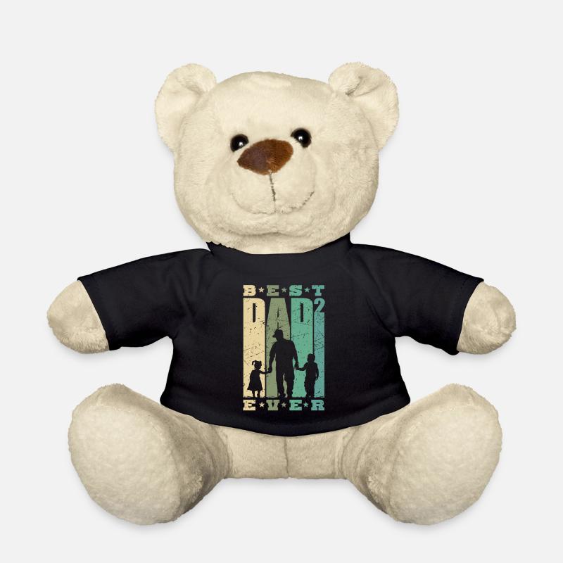 Best Dad Ever Father 2 Kids Double Dad - Teddy Bear - black