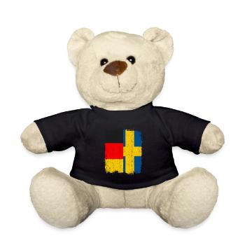 German Swedish Flag - Teddy Bear - black - Front