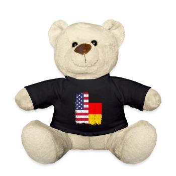 Deutsch Amerikanisch US Flagge Deutschland - Teddy - Schwarz - Vorne
