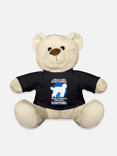Schafpudel mein Schutzengel Pudel Besitzer Spruch - Teddy - Schwarz