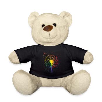 Pusteblume Tattoo Dandelion Regenbogen Löwenzahn - Teddy - Schwarz - Vorne